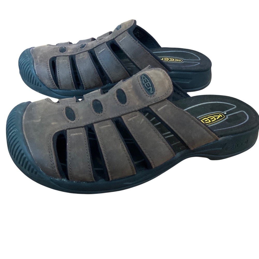 Keen Mens Brown Leather Fisherman Mule Sandals Clogs Slides Size US 7‎